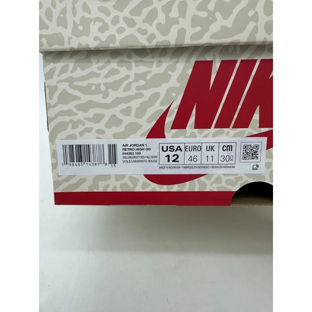 Air Jordan 1 High Retro OG Men's Size 12 Ivory White Athletic Shoes IH4363 100